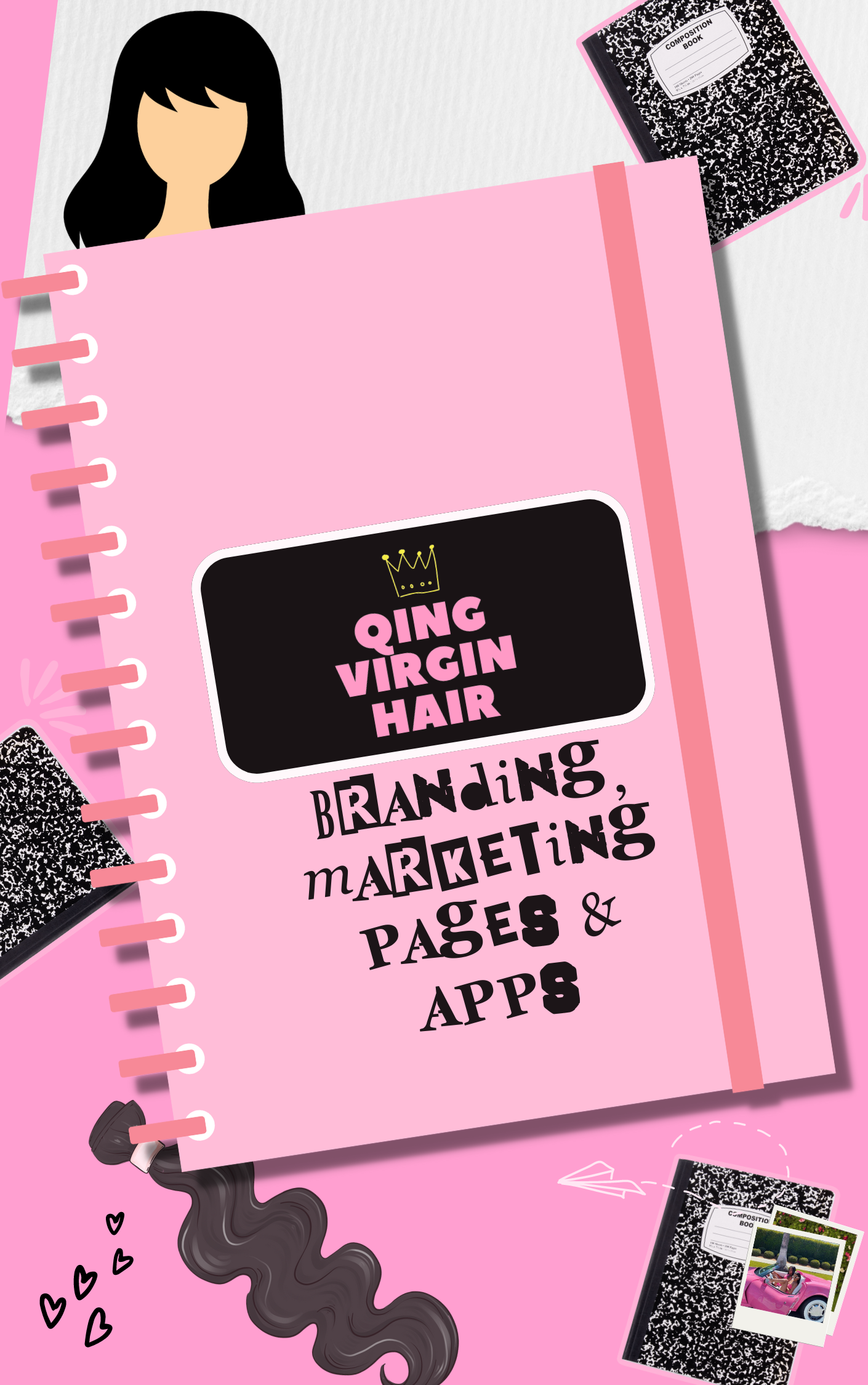 Qing Virgin Hair Branding & Marketing Pages/Apps